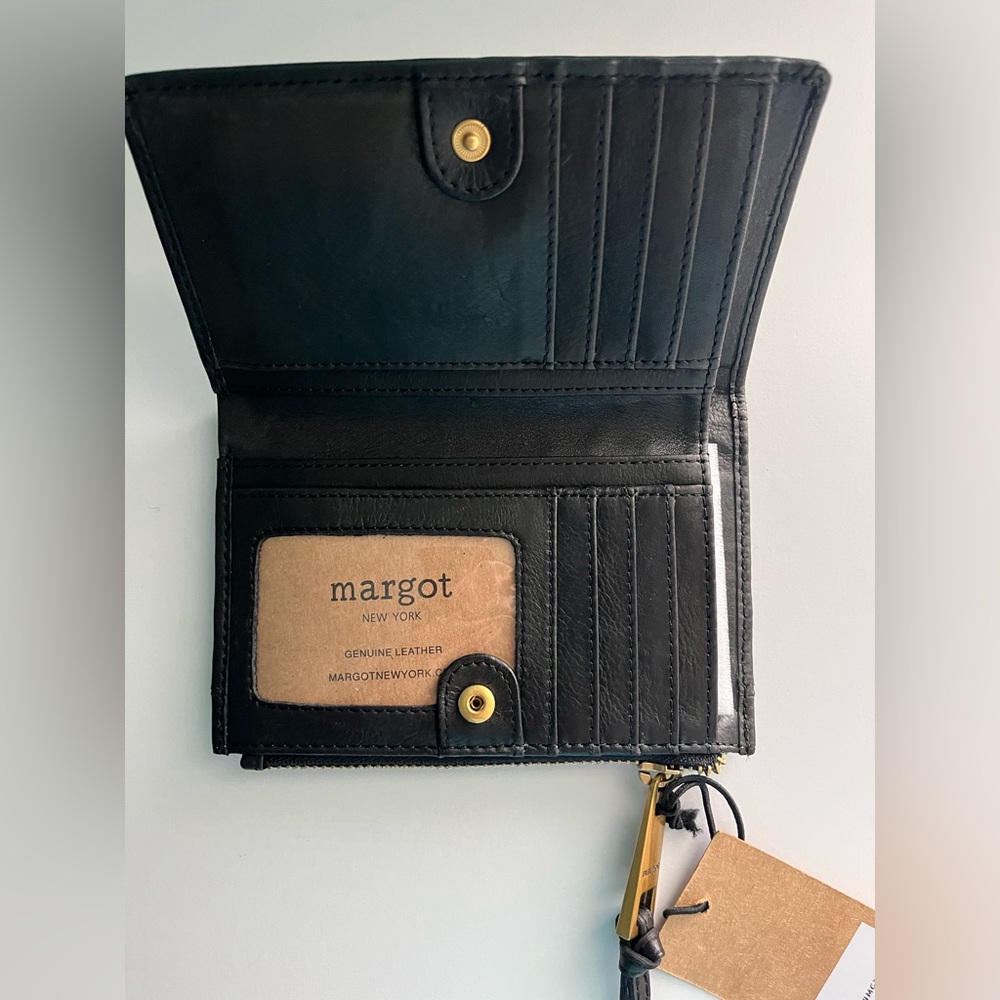 Margot Tori Black Leather Bi-Fold Wallet - Picture 2 of 4
